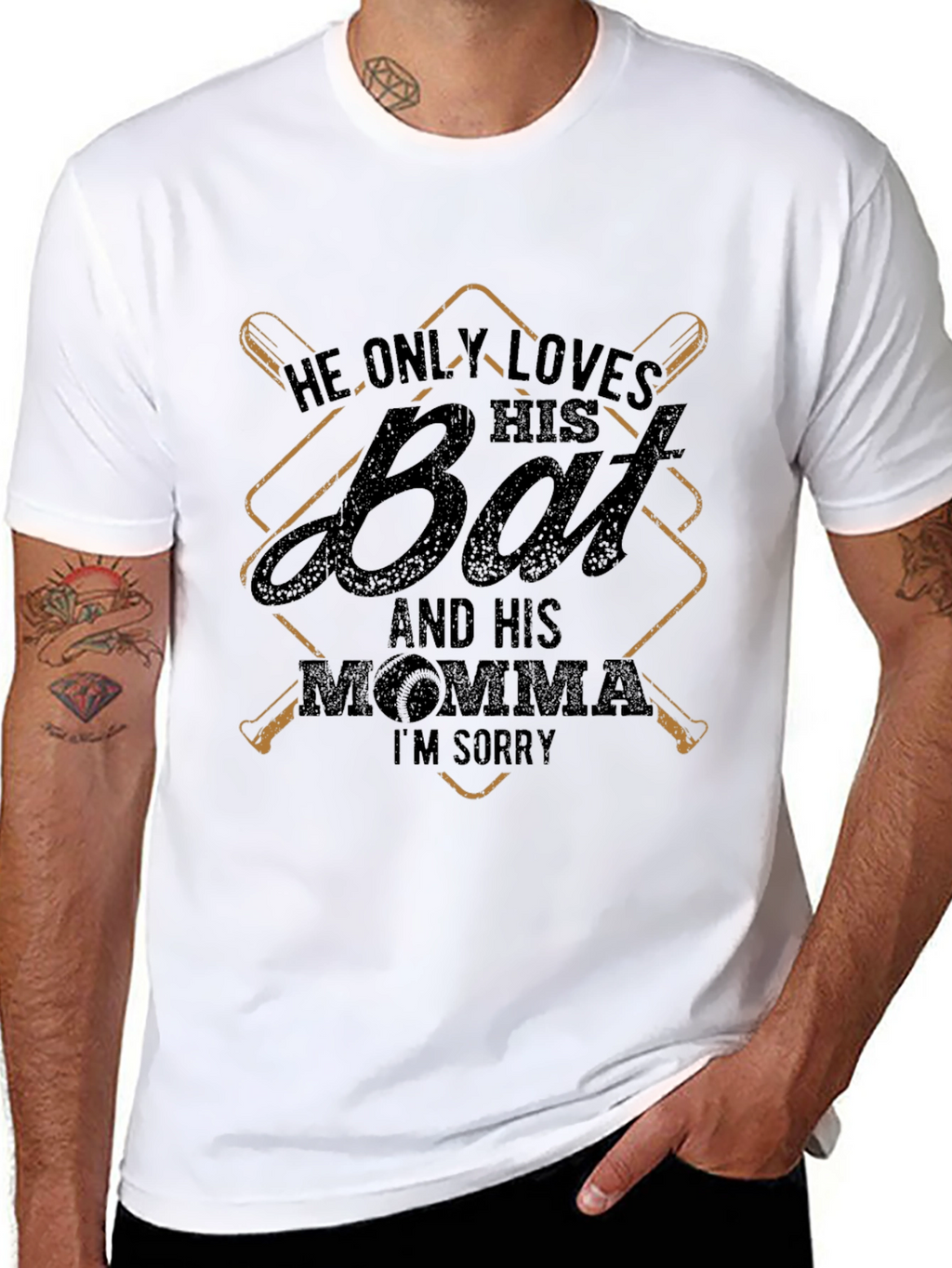 He Only Loves His Bat Funny T-Shirt