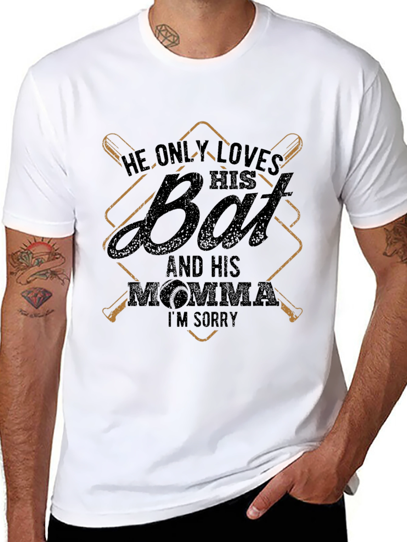 He Only Loves His Bat Funny T-Shirt