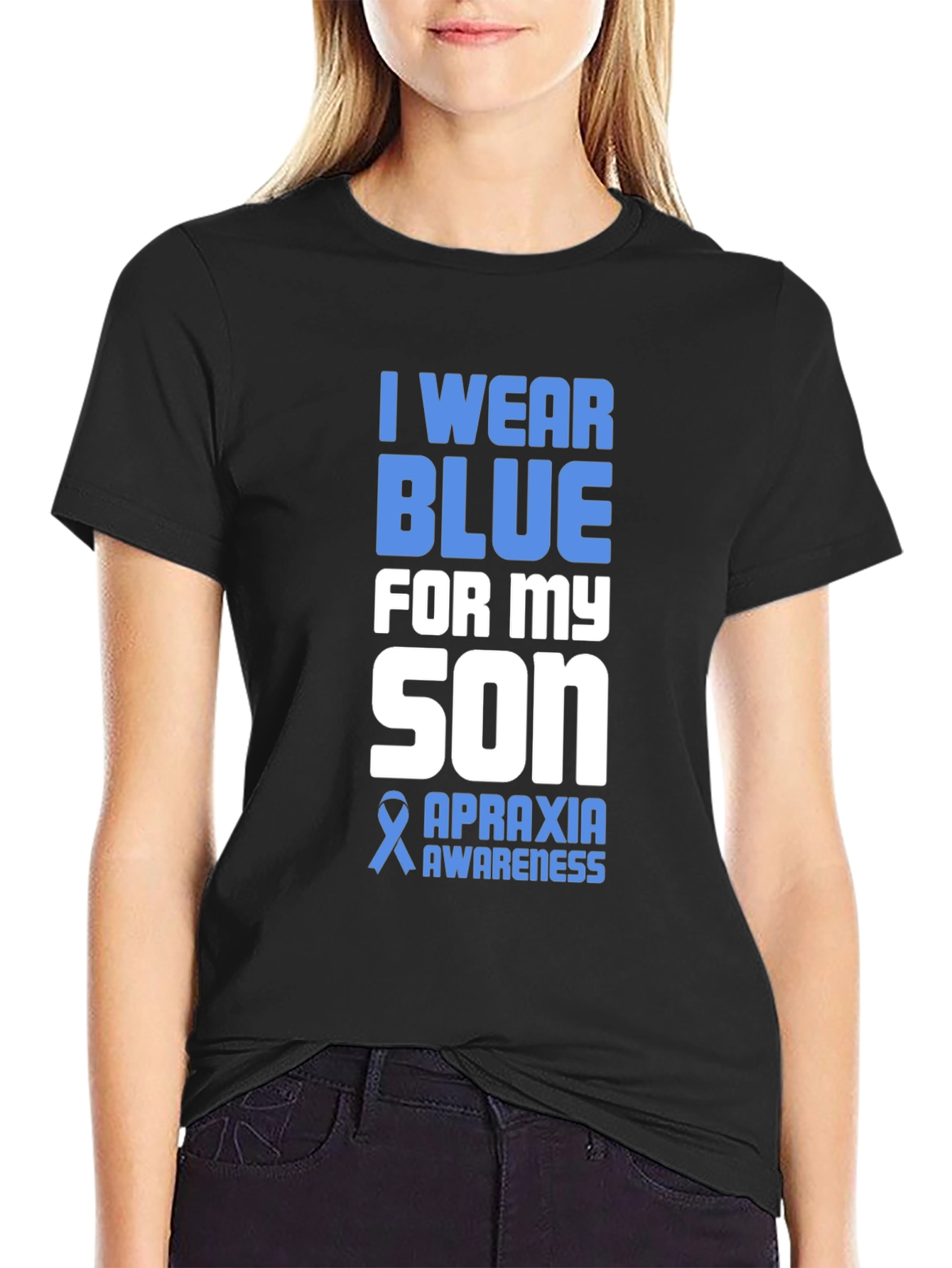 I Wear Blue For My Son Apraxia Awareness T-Shirt