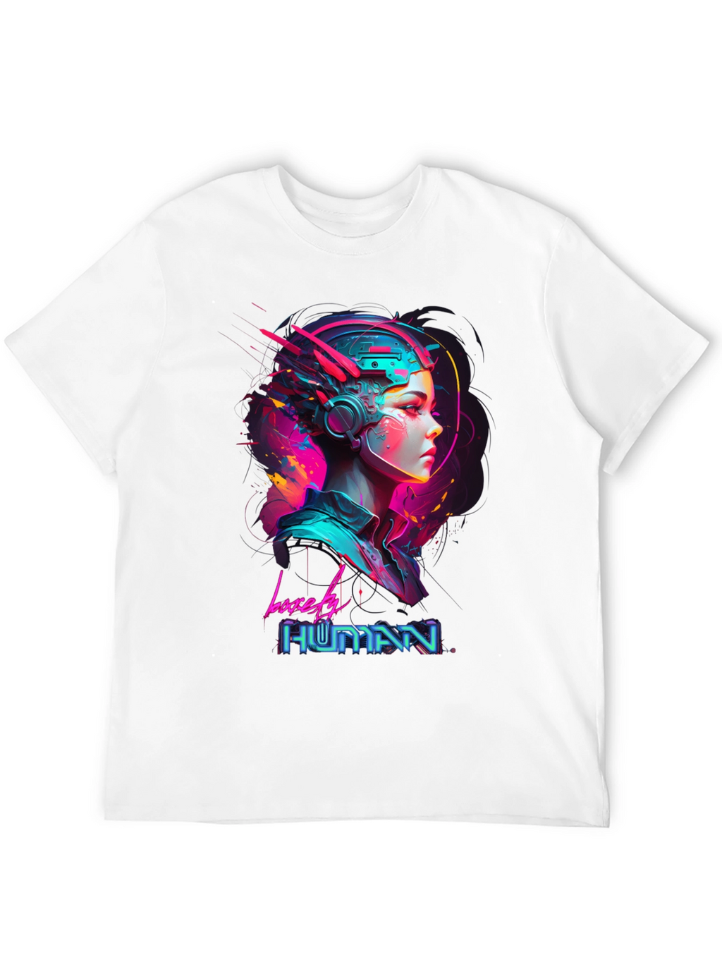 Lovely Human Cyberpunk Style Black T-Shirt