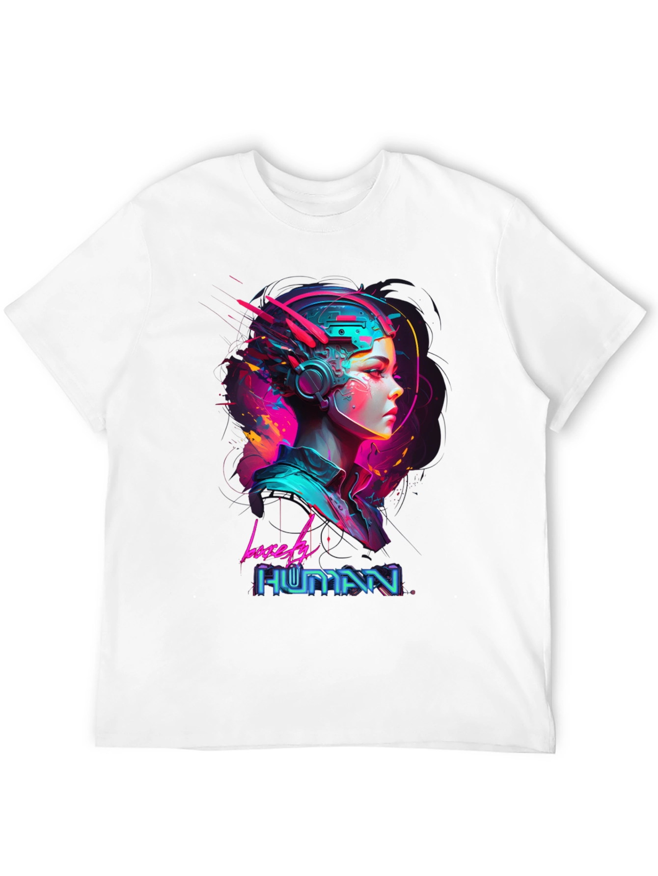 Lovely Human Cyberpunk Style Black T-Shirt