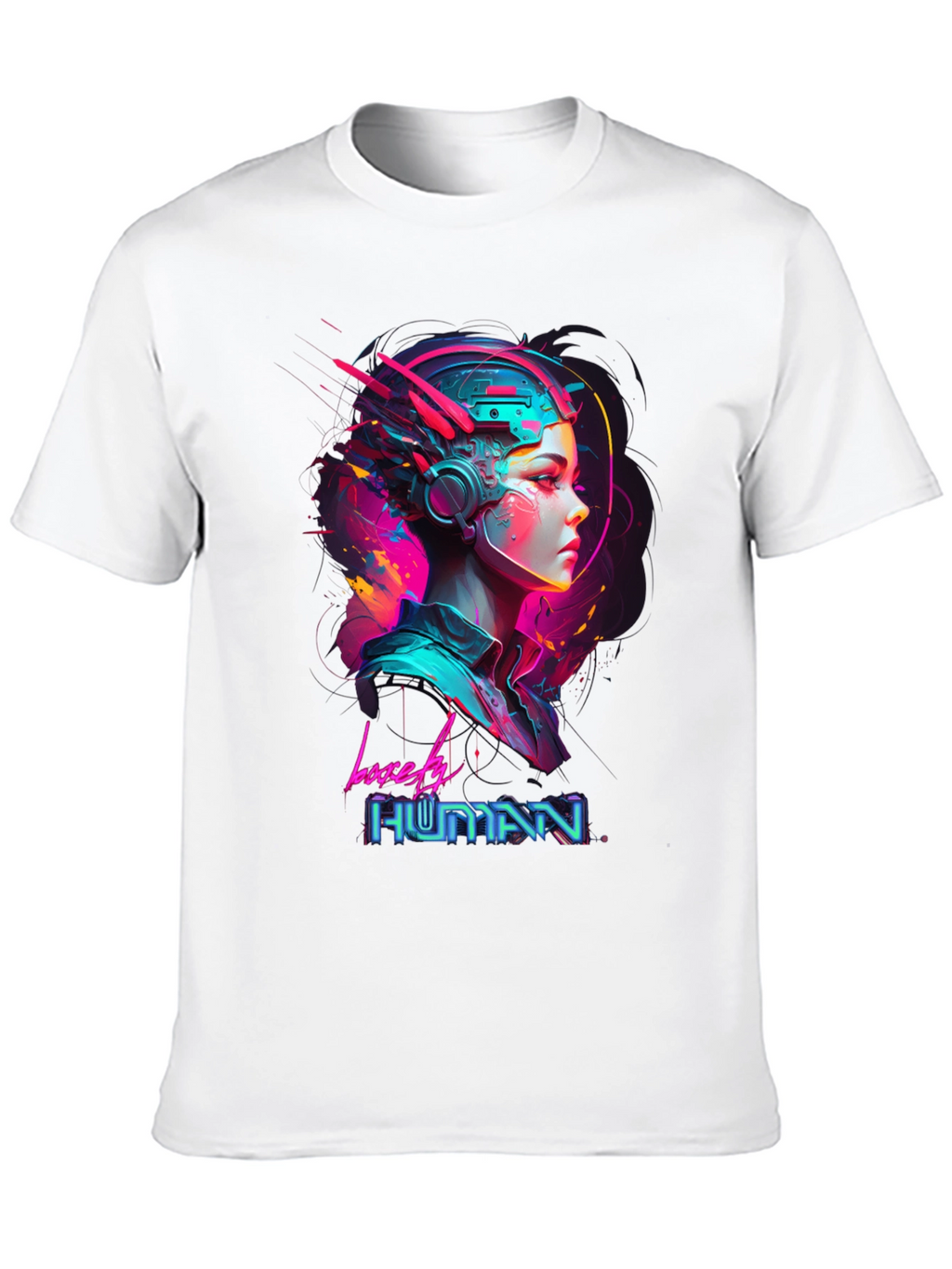 Lovely Human Cyberpunk Style Black T-Shirt