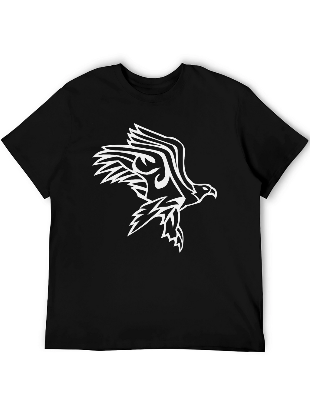 Mens Black Eagle Graphic Tee - Bold Design