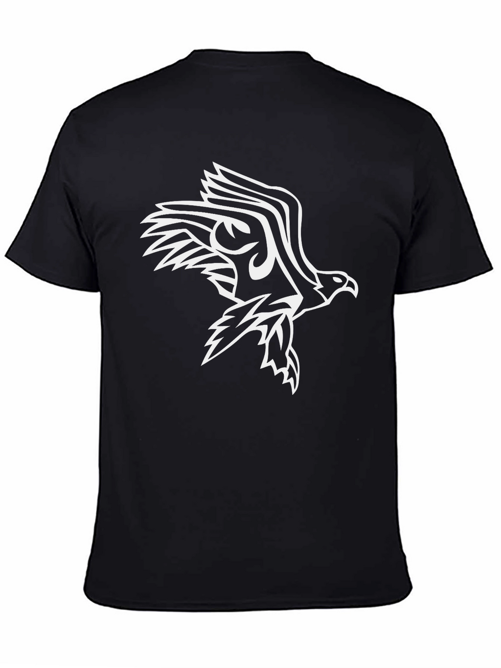 Mens Black Eagle Graphic Tee - Bold Design