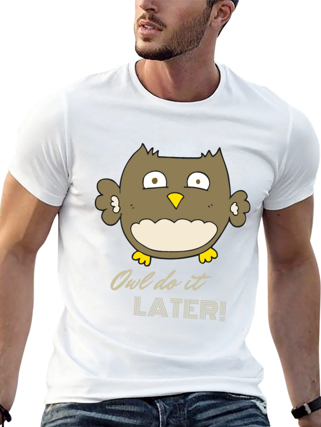 Owl Do It Later Funny Graphic T-Shirt