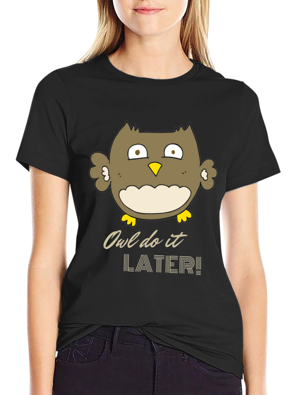 Owl Do It Later Funny Graphic T-Shirt