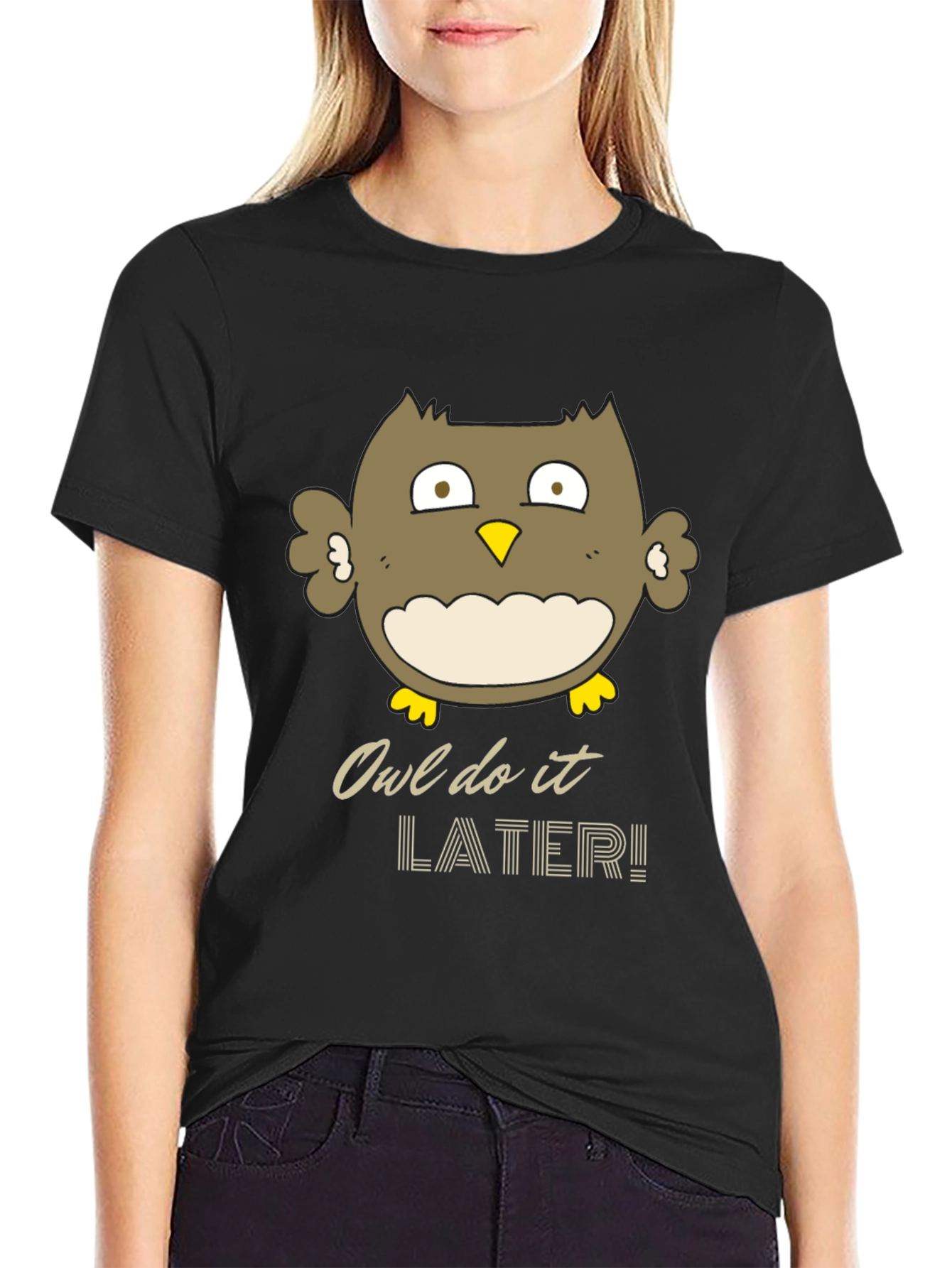 Owl Do It Later Funny Graphic T-Shirt