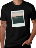 Retro Landscape Tee - Black Cotton T-Shirt