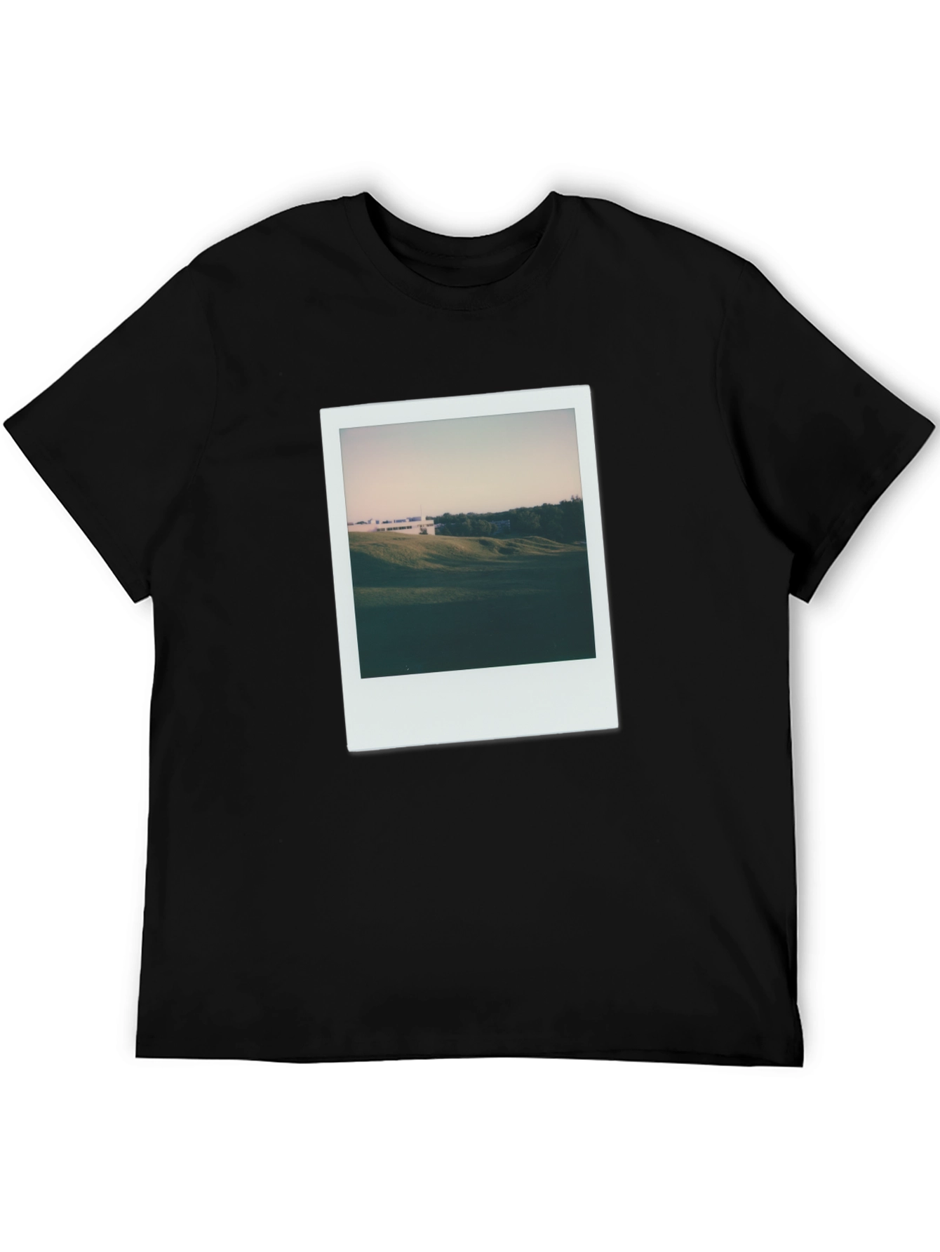 Retro Landscape Tee - Black Cotton T-Shirt