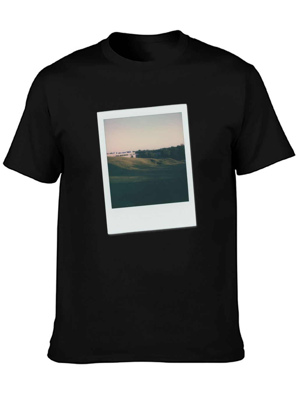 Retro Landscape Tee - Black Cotton T-Shirt
