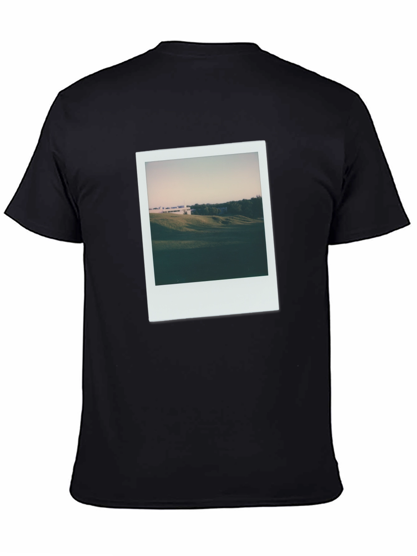 Retro Landscape Tee - Black Cotton T-Shirt