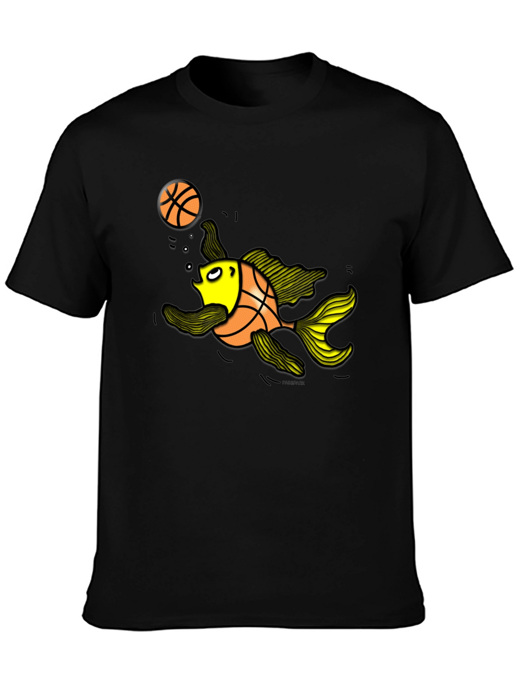 Basketball Fish Graphic Tee - Black