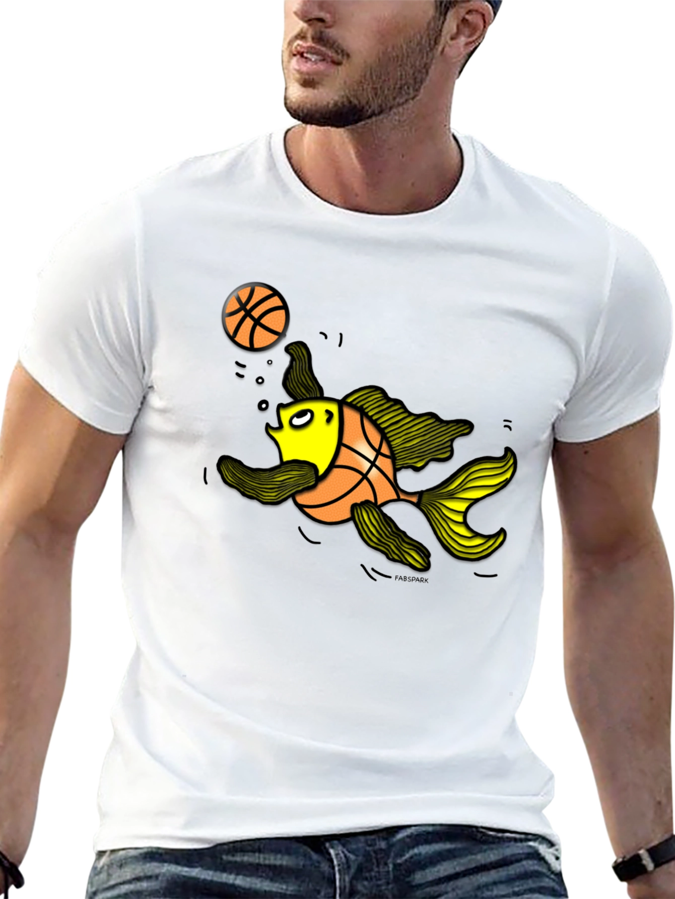 Basketball Fish Graphic Tee - Black