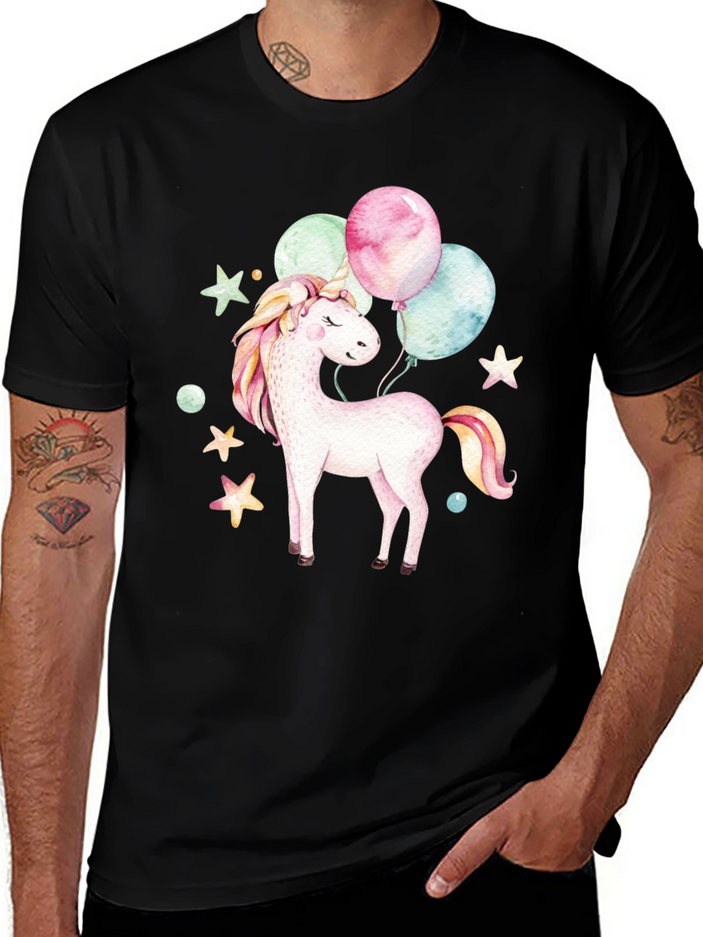 Unicorn Balloons Graphic T-Shirt