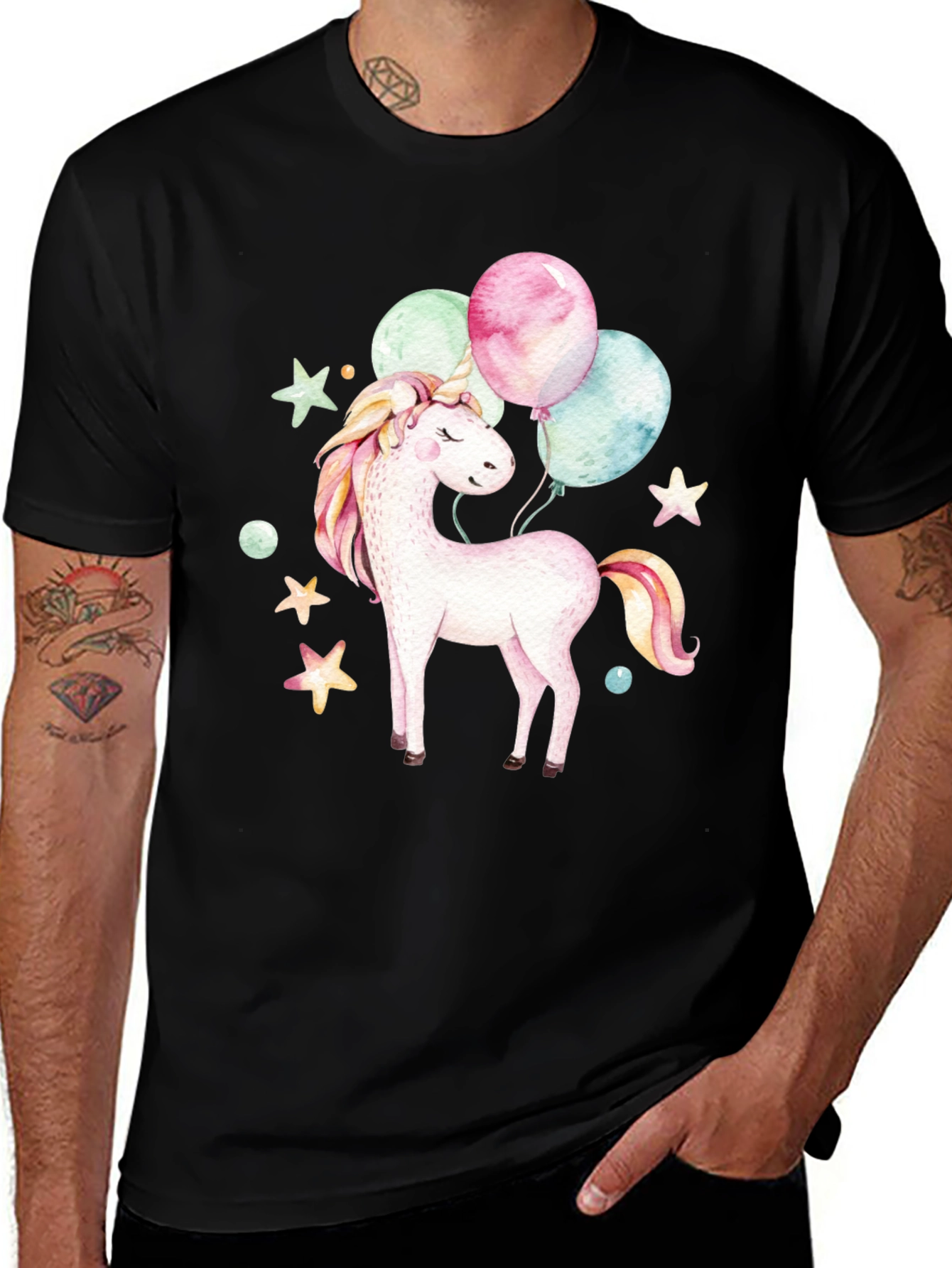 Unicorn Balloons Graphic T-Shirt