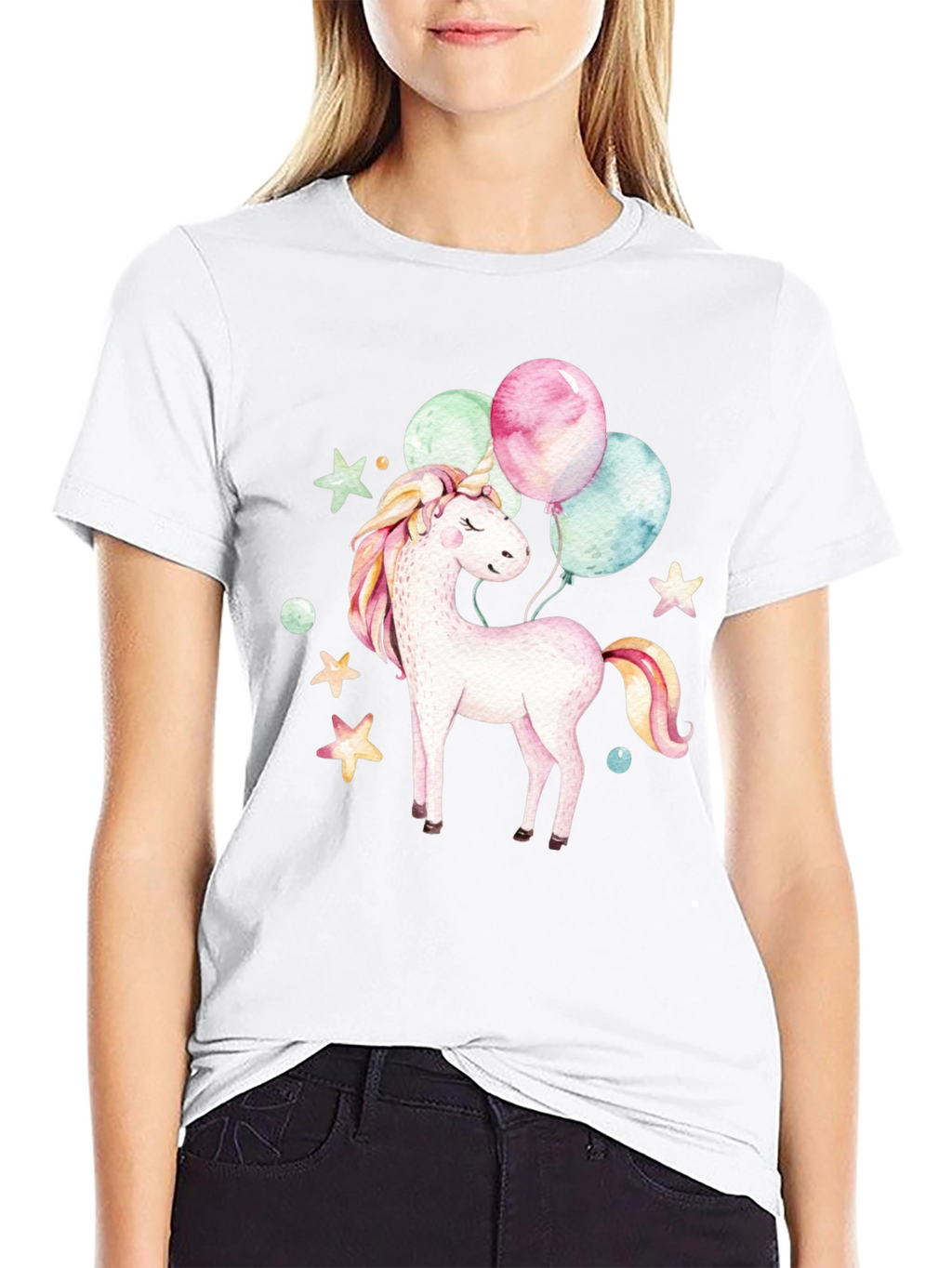 Unicorn Balloons Graphic T-Shirt