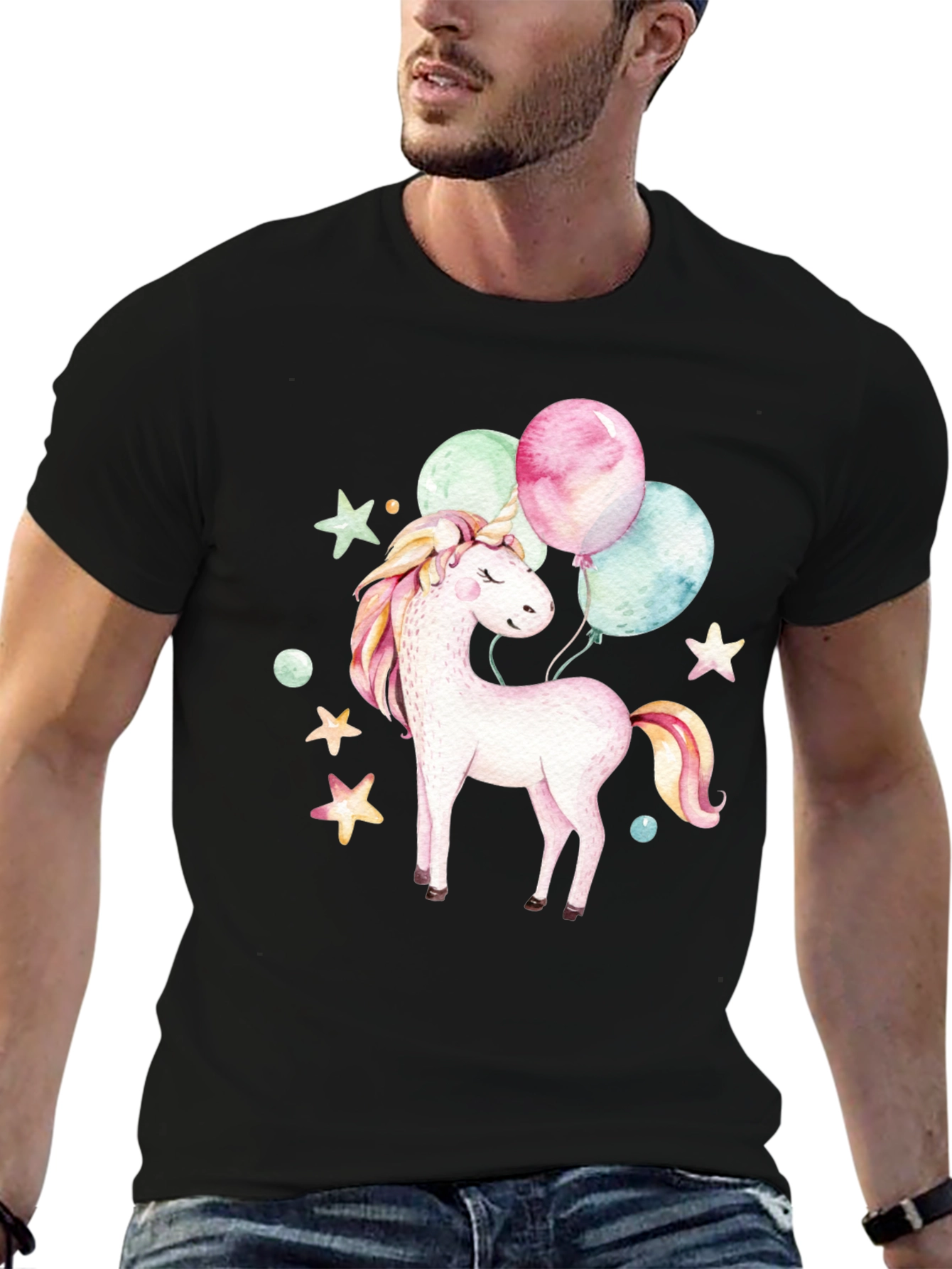 Unicorn Balloons Graphic T-Shirt