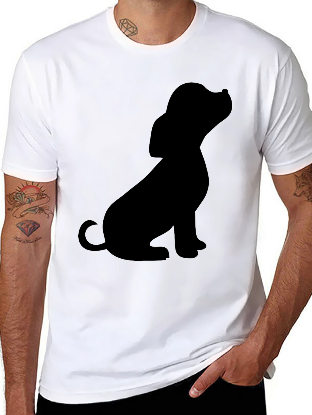 Black Dog Silhouette T-Shirt