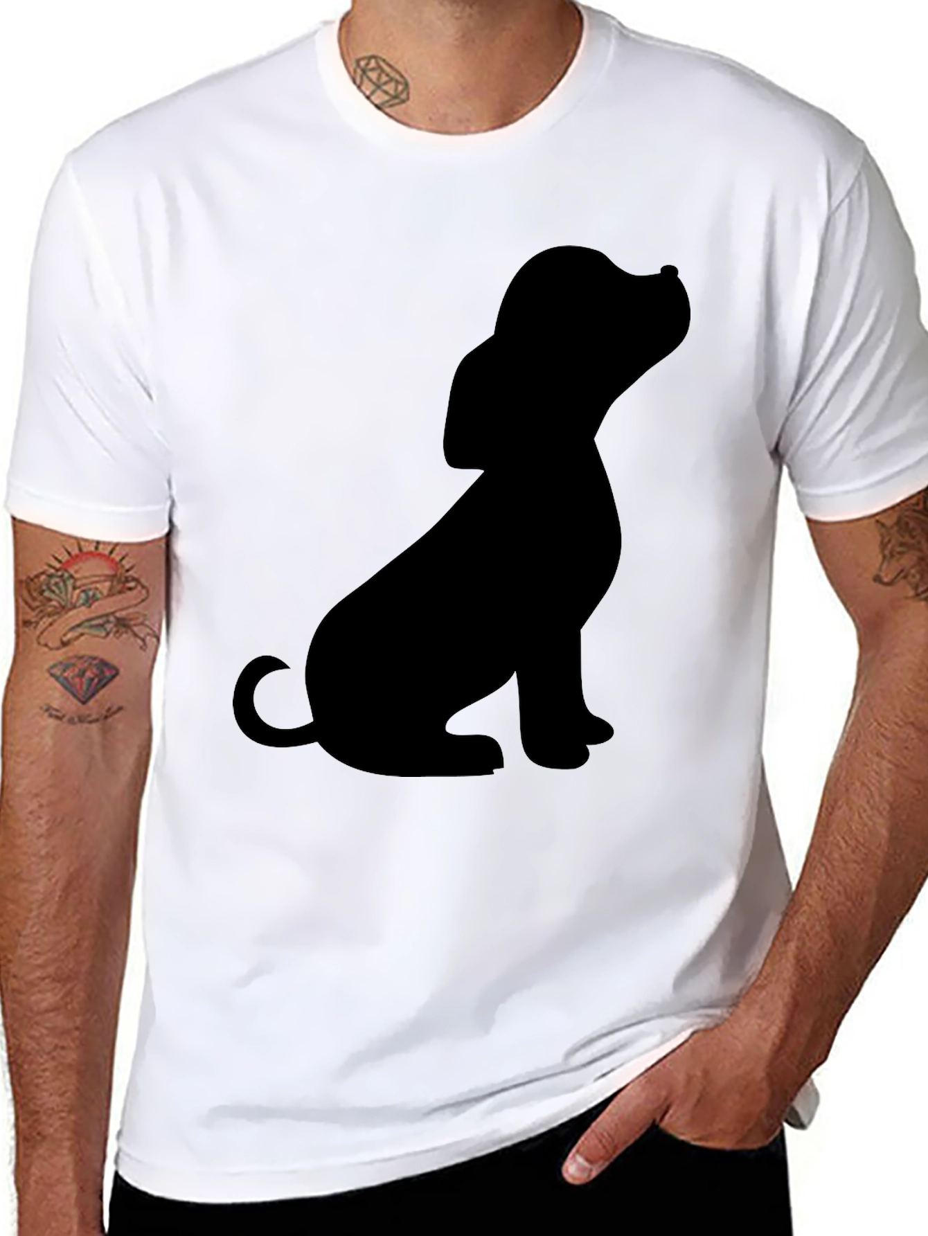 Black Dog Silhouette T-Shirt