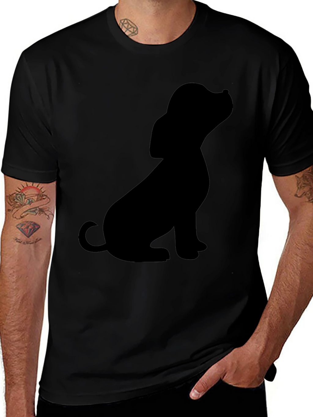 Black Dog Silhouette T-Shirt
