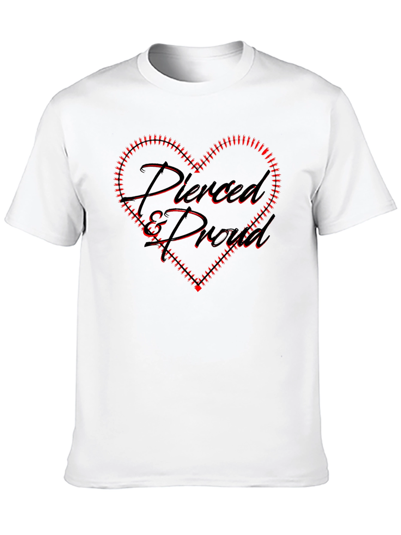 Pierced & Proud Black Graphic Tee - Heart