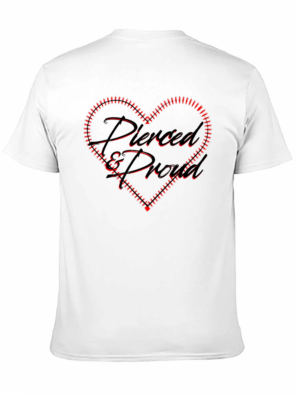 Pierced & Proud Black Graphic Tee - Heart
