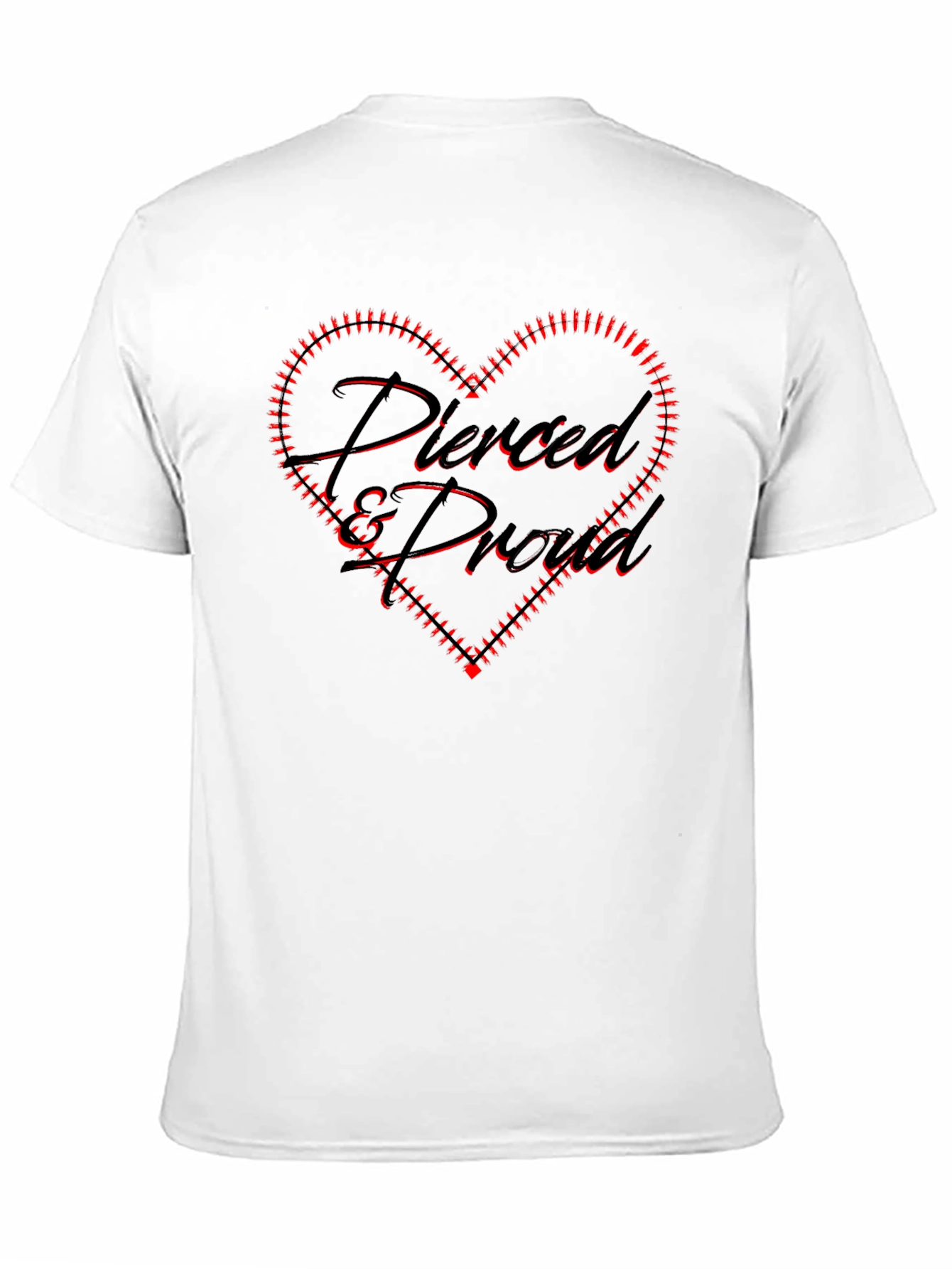 Pierced & Proud Black Graphic Tee - Heart