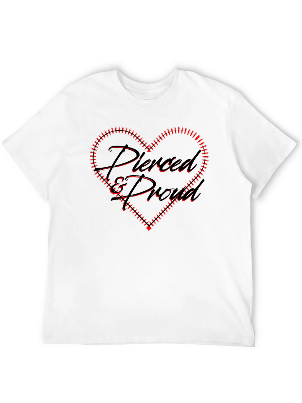 Pierced & Proud Black Graphic Tee - Heart