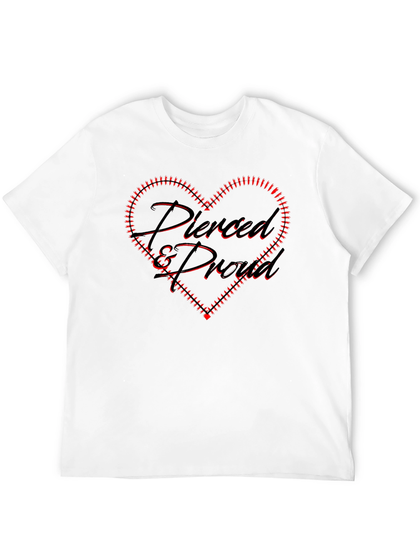 Pierced & Proud Black Graphic Tee - Heart