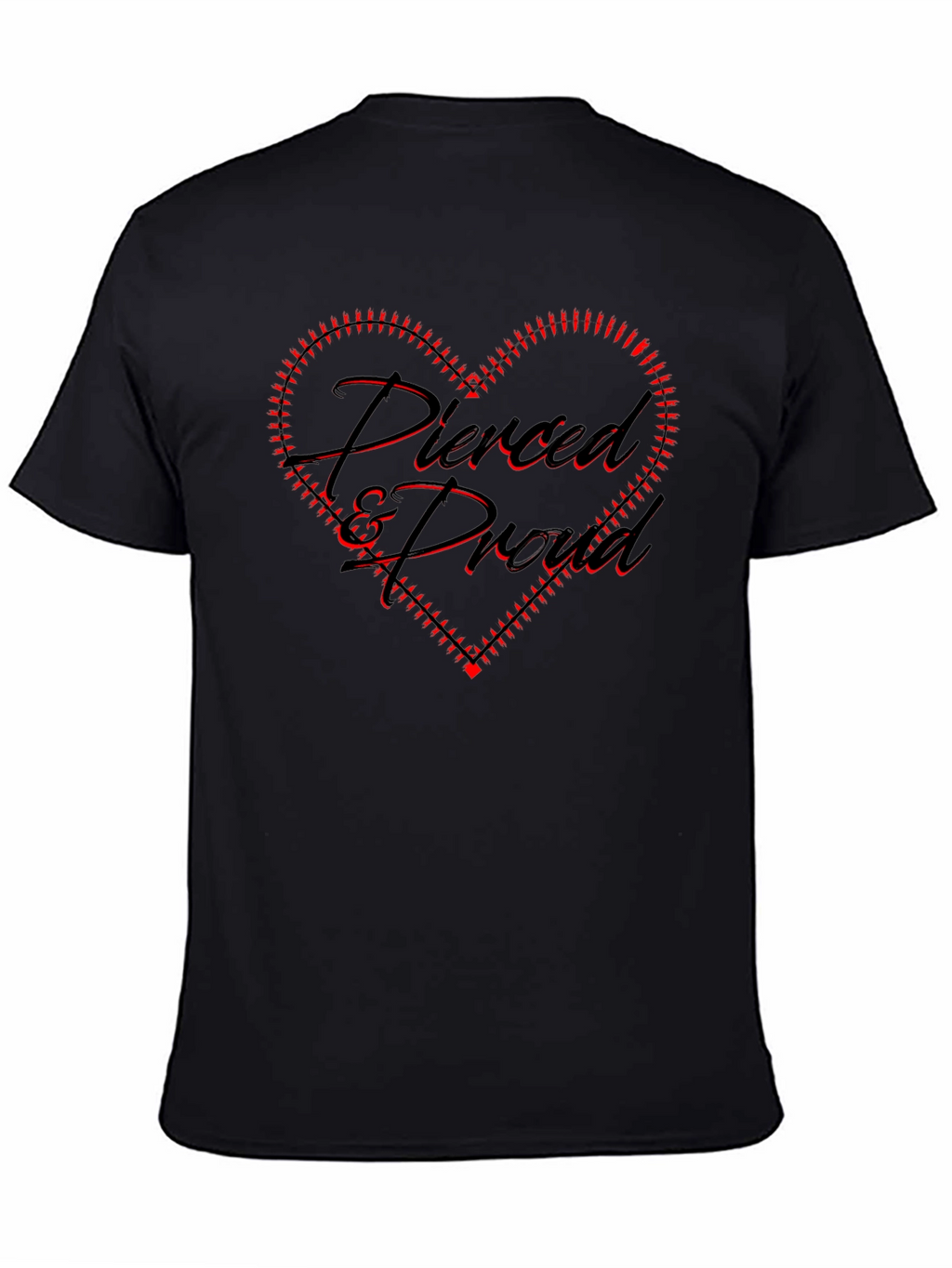 Pierced & Proud Black Graphic Tee - Heart