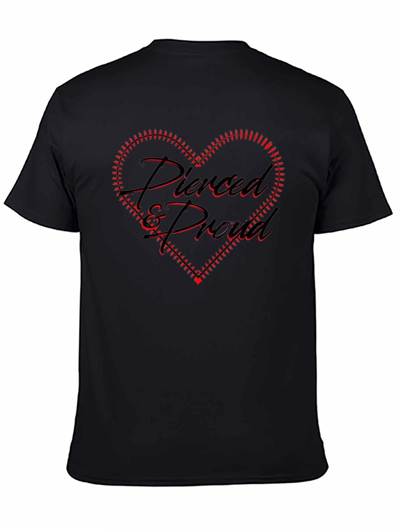 Pierced & Proud Black Graphic Tee - Heart
