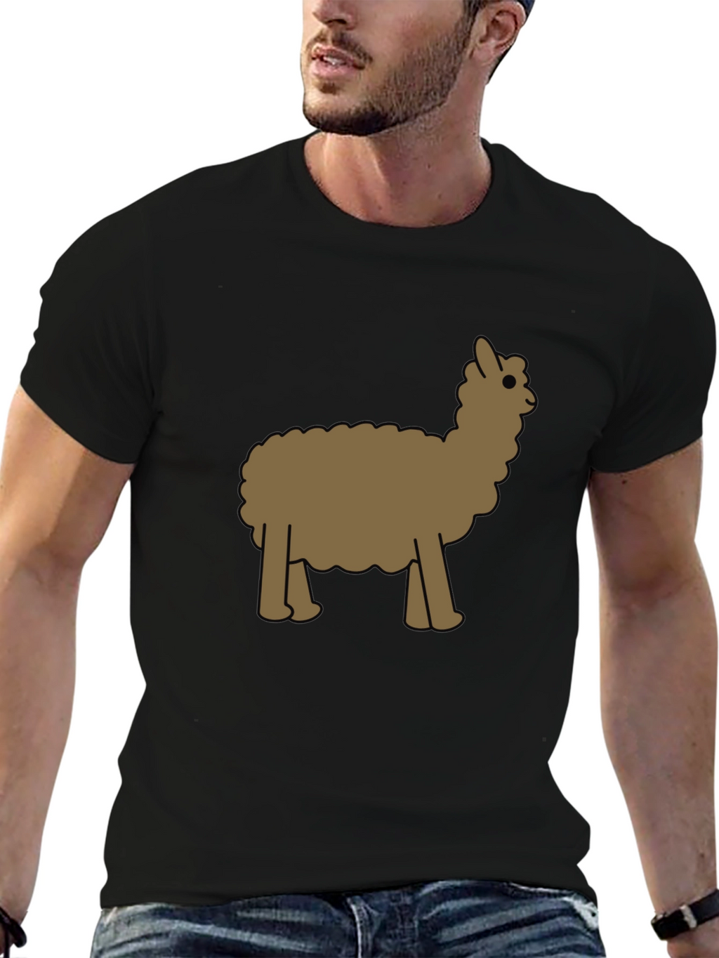 Alpaca Graphic Tee - Black Cotton Blend