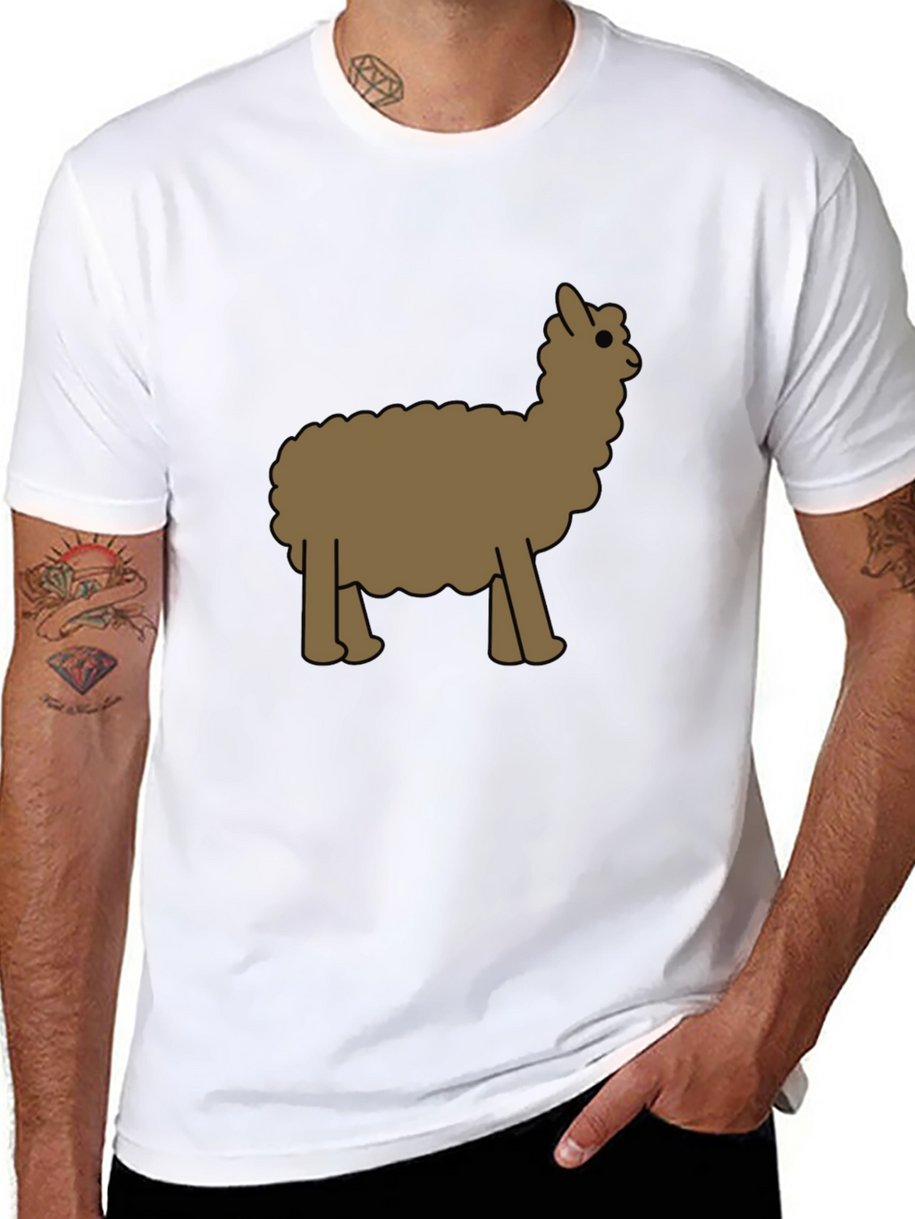 Alpaca Graphic Tee - Black Cotton Blend