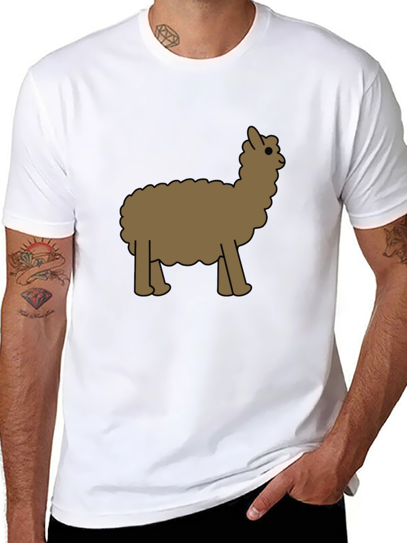 Alpaca Graphic Tee - Black Cotton Blend