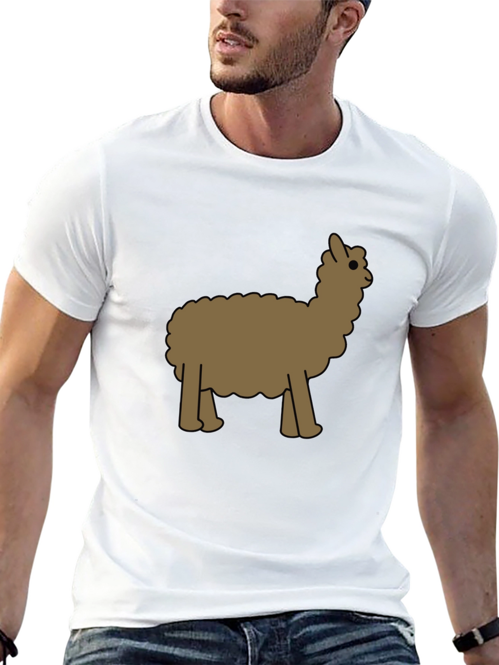 Alpaca Graphic Tee - Black Cotton Blend