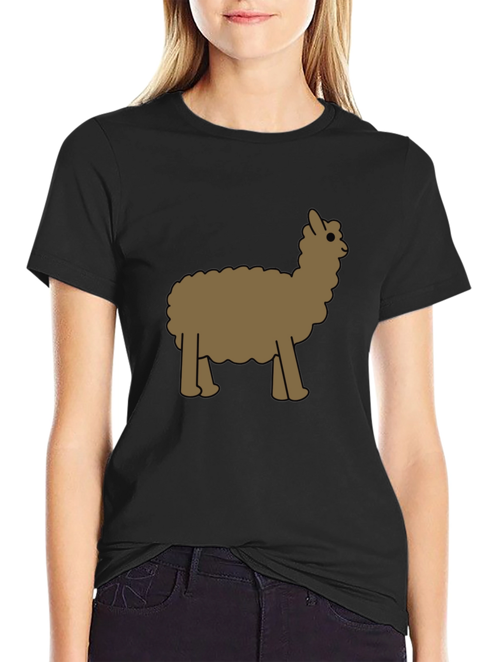 Alpaca Graphic Tee - Black Cotton Blend
