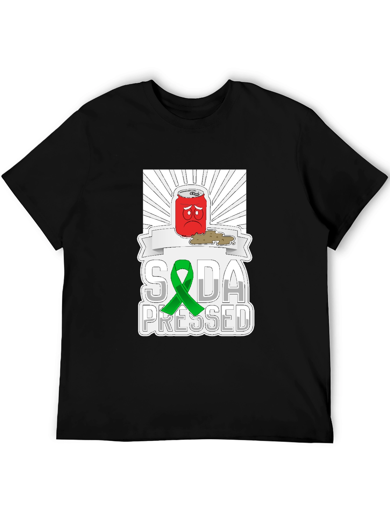 Soda Pressed Graphic Tee - Black Cotton T-Shirt