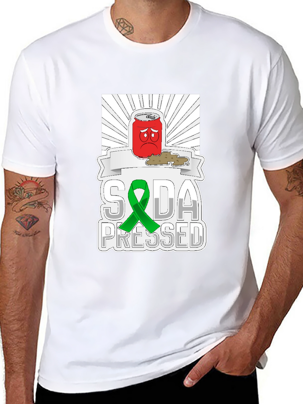 Soda Pressed Graphic Tee - Black Cotton T-Shirt