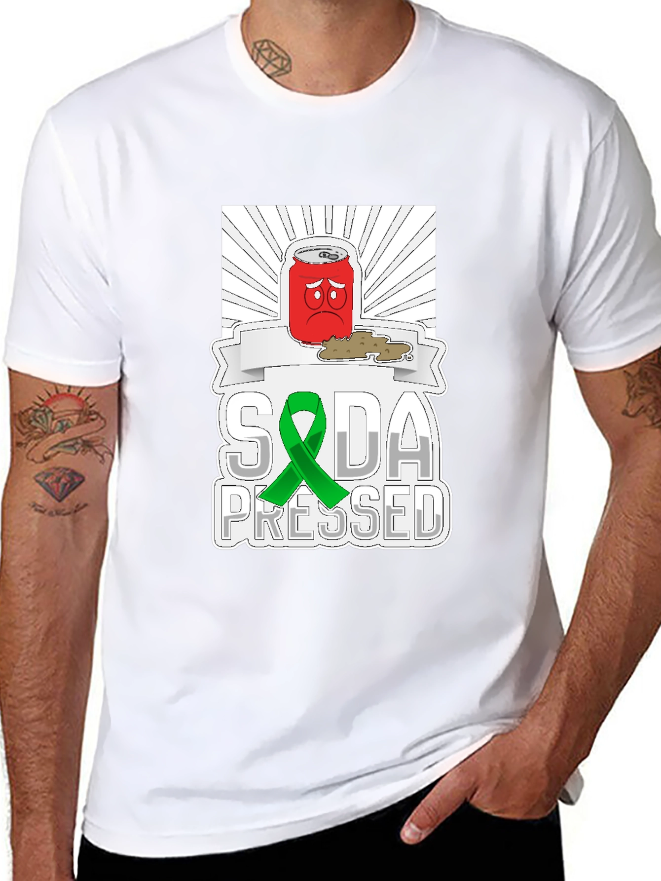 Soda Pressed Graphic Tee - Black Cotton T-Shirt