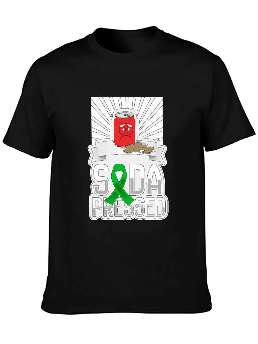 Soda Pressed Graphic Tee - Black Cotton T-Shirt