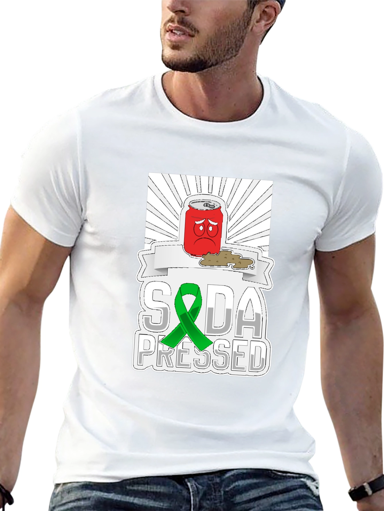 Soda Pressed Graphic Tee - Black Cotton T-Shirt