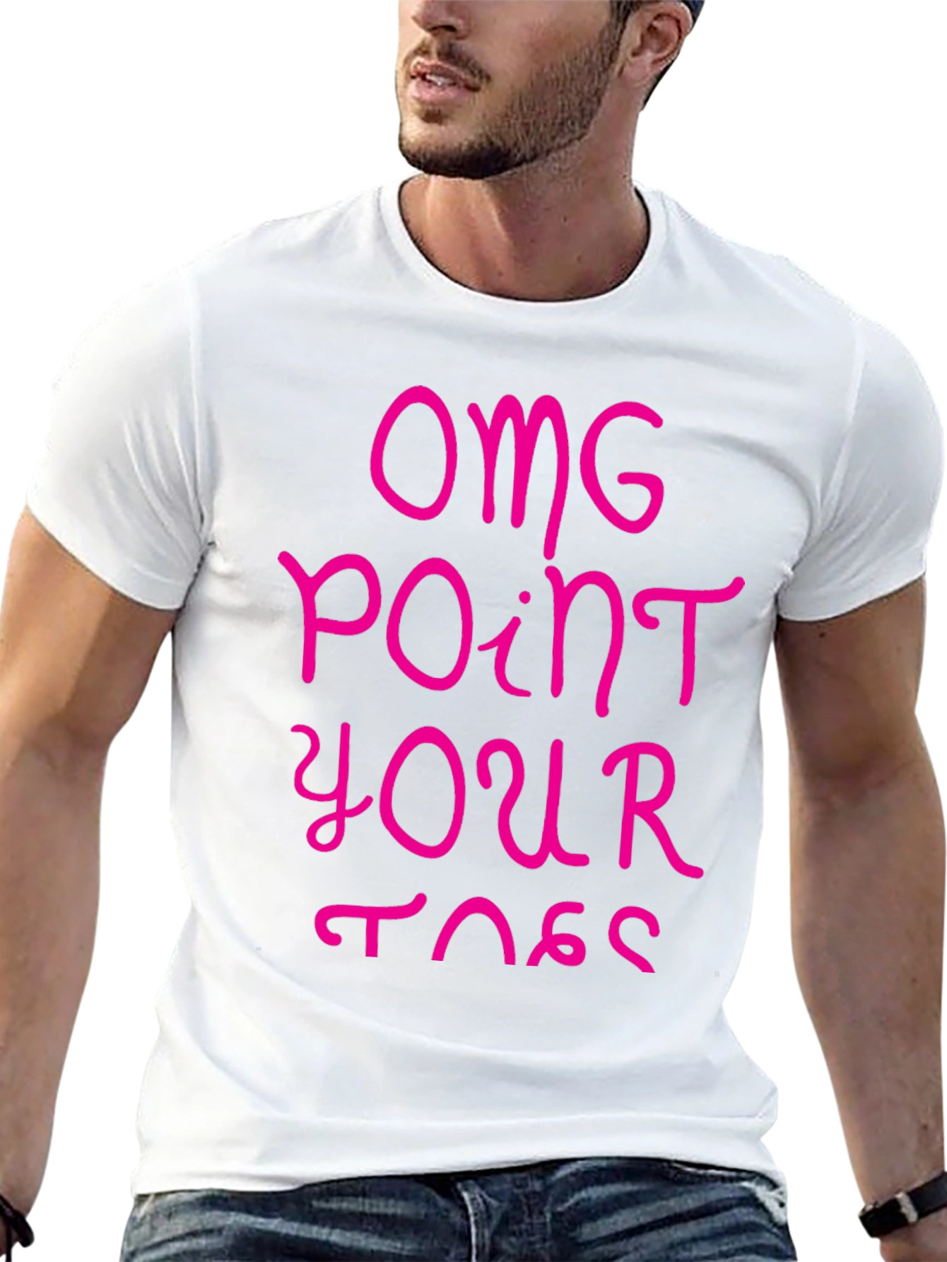 OMG Point Your Toes Black Graphic Tee