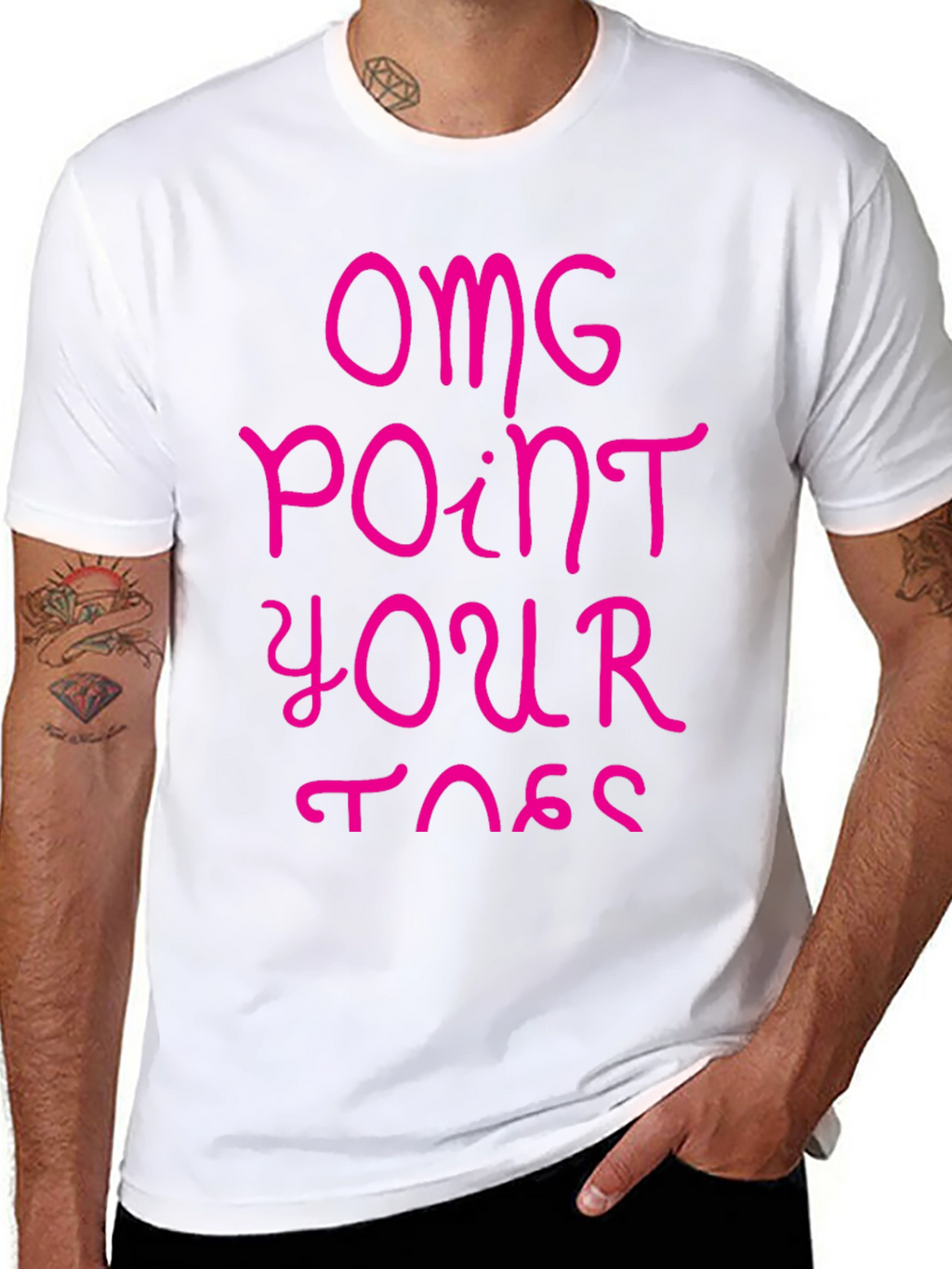 OMG Point Your Toes Black Graphic Tee