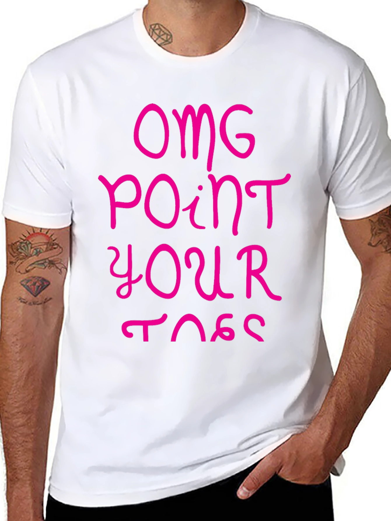 OMG Point Your Toes Black Graphic Tee