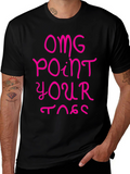 OMG Point Your Toes Black Graphic Tee