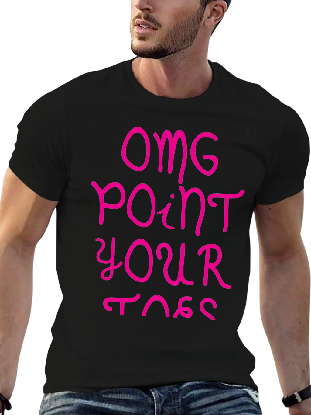 OMG Point Your Toes Black Graphic Tee