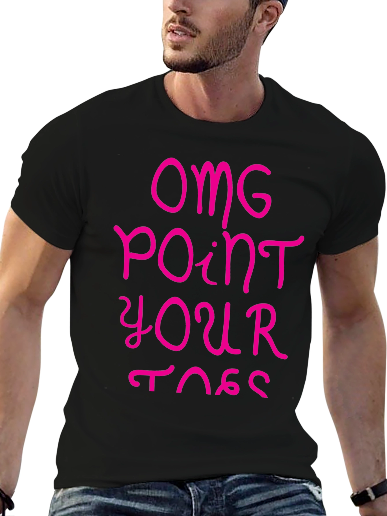 OMG Point Your Toes Black Graphic Tee