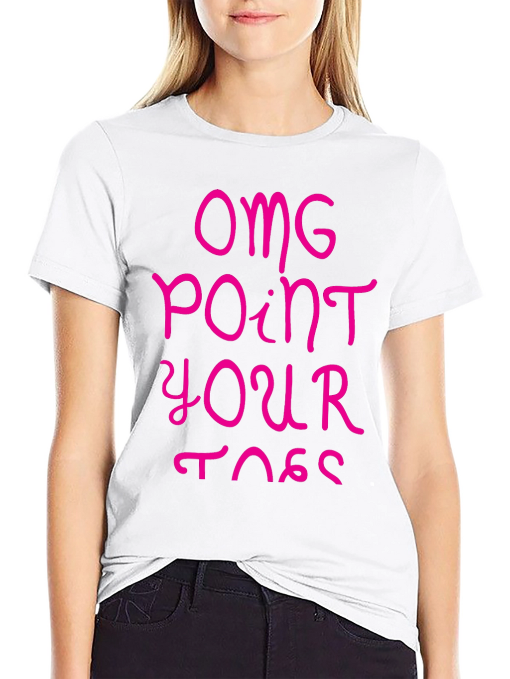 OMG Point Your Toes Black Graphic Tee
