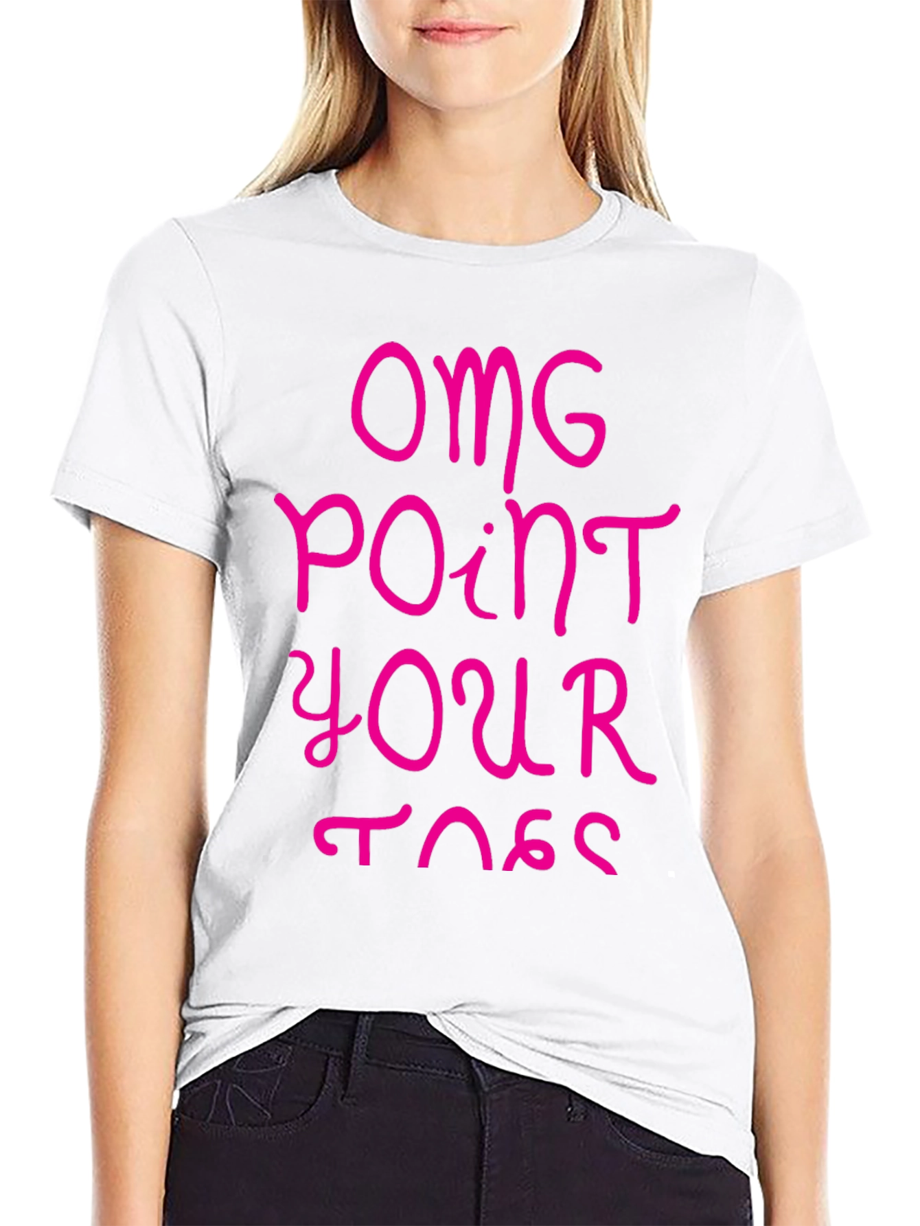 OMG Point Your Toes Black Graphic Tee