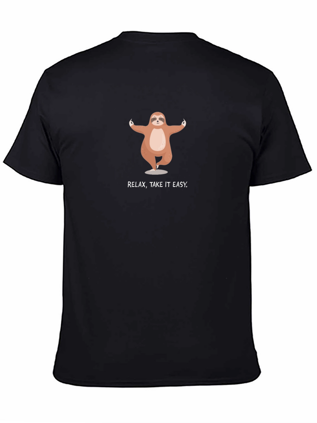 Relax Take It Easy Sloth Black T-Shirt
